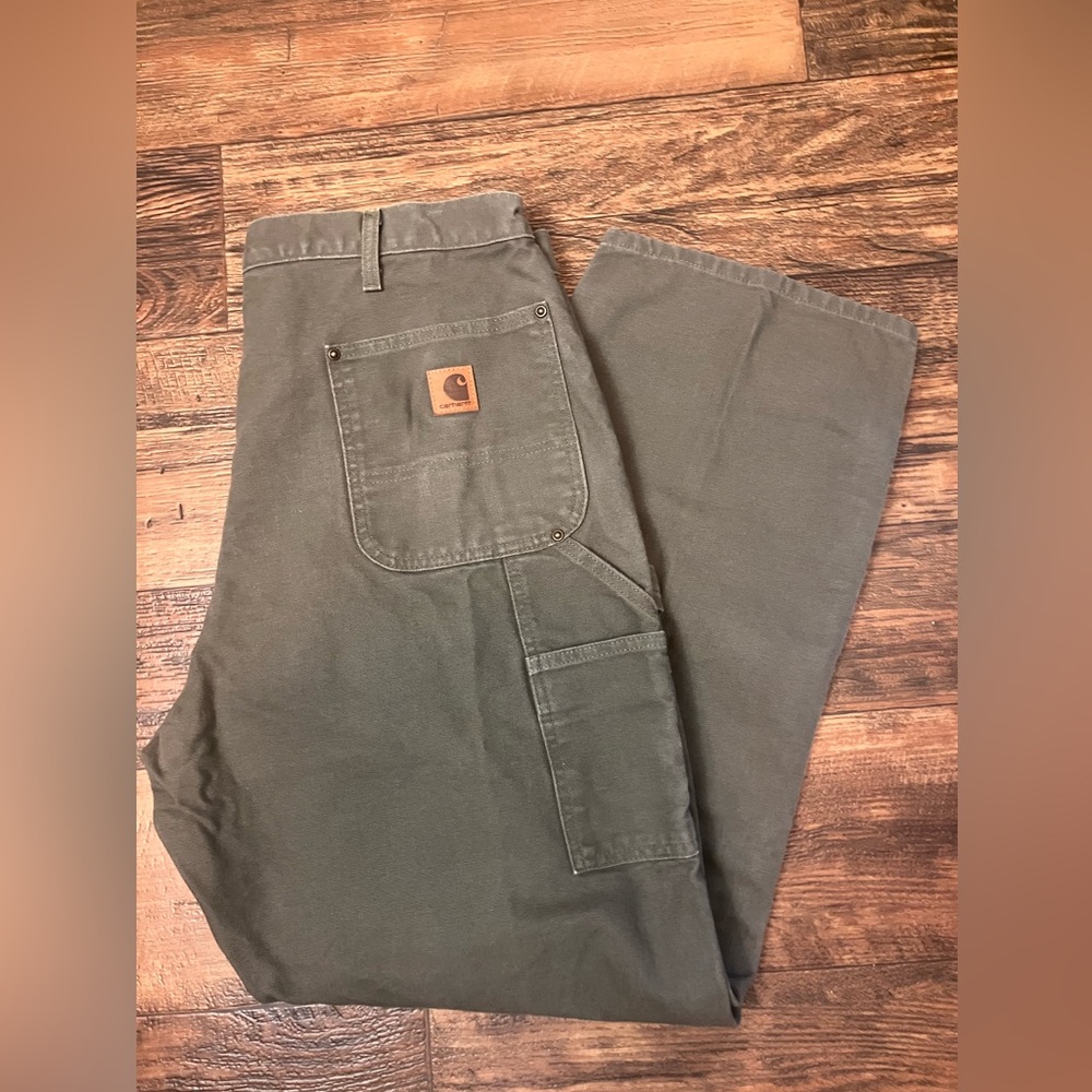 Carhartt Men's #14806 Carpenter Double Knee 38 x 30 Canvas Pant Green